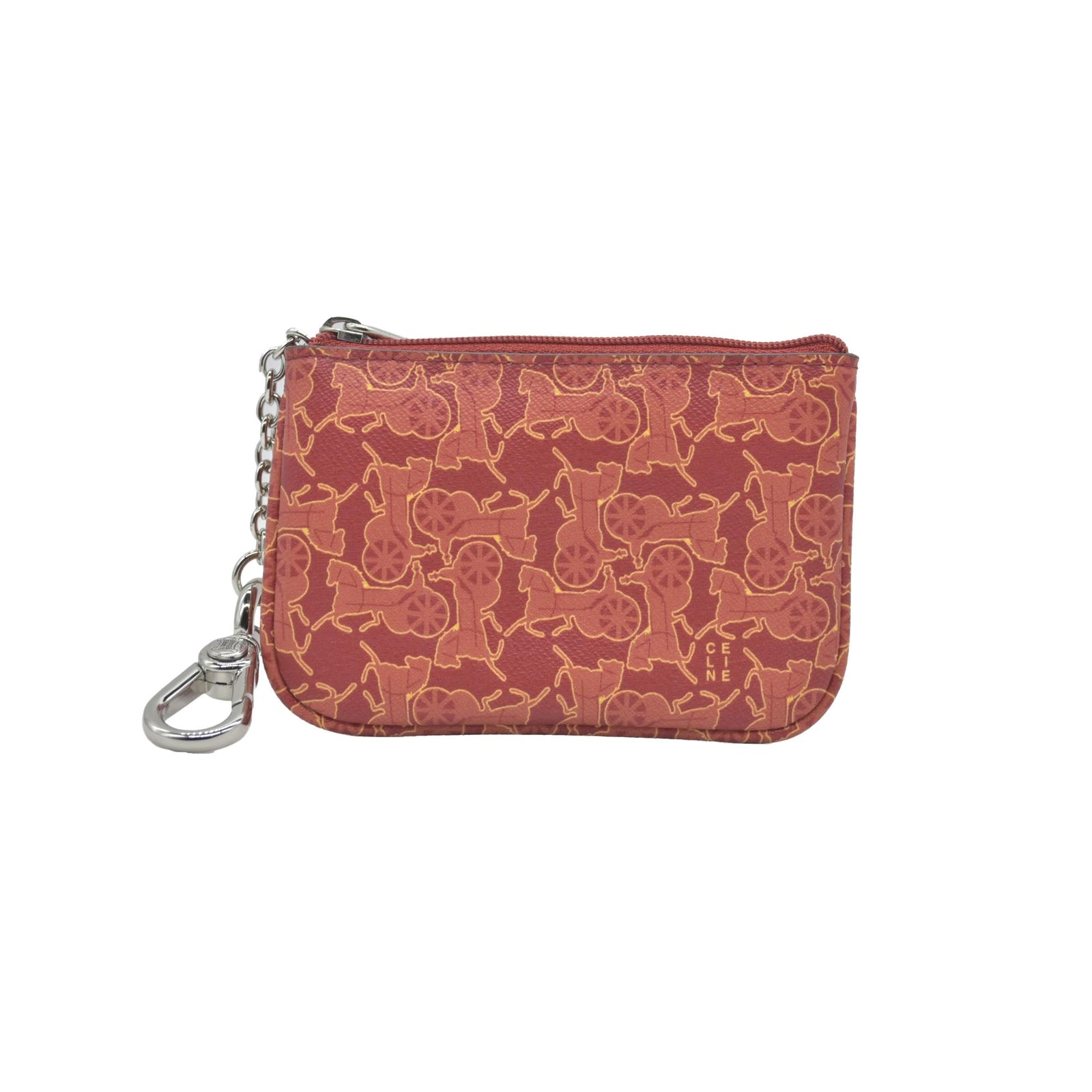 $430 Celine Vintage Le Horse Carriage Key Chain Wallet CONSIGNMENT