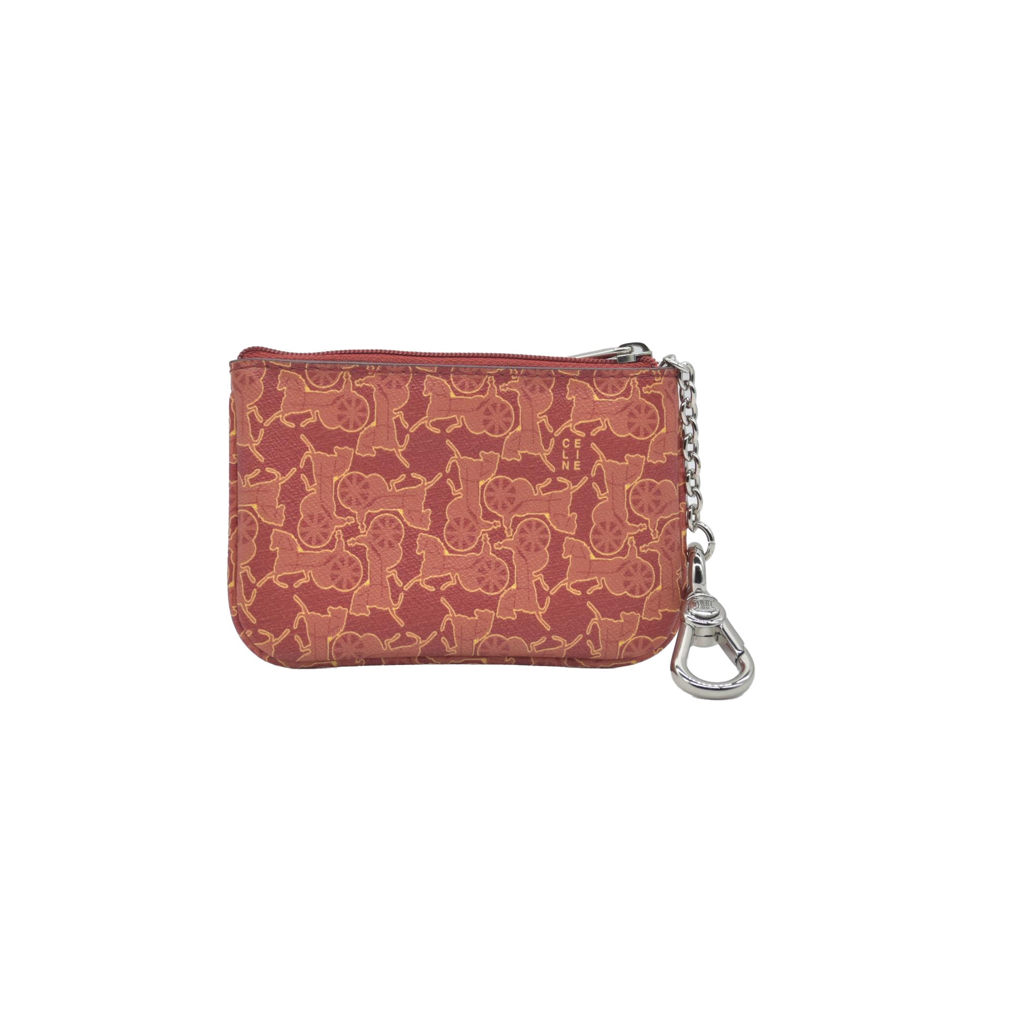 $430 Celine Vintage Le Horse Carriage Key Chain Wallet CONSIGNMENT