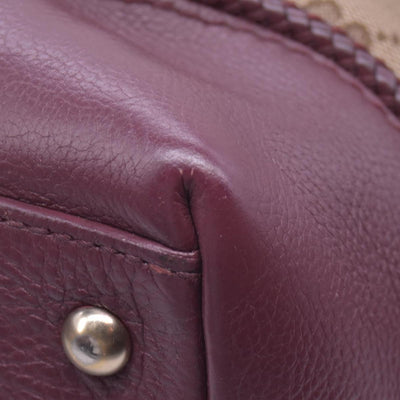 $1250 GUCCI GG Canvas Medium Marcie Tassel Tote Bag Beige Burgundy CONSIGNMENT 10021551