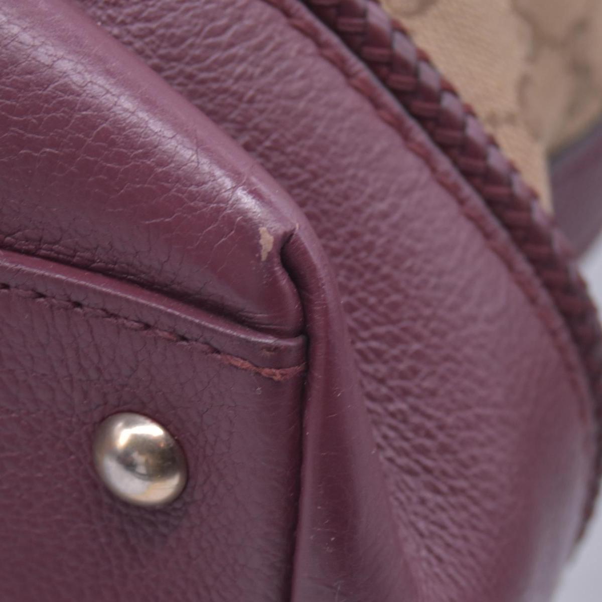 $1250 GUCCI GG Canvas Medium Marcie Tassel Tote Bag Beige Burgundy CONSIGNMENT 10021551