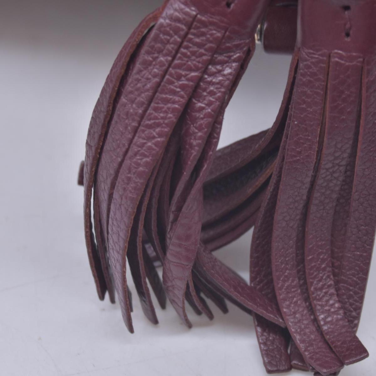 $1250 GUCCI GG Canvas Medium Marcie Tassel Tote Bag Beige Burgundy CONSIGNMENT 10021551