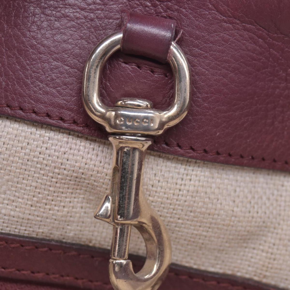 $1250 GUCCI GG Canvas Medium Marcie Tassel Tote Bag Beige Burgundy CONSIGNMENT 10021551
