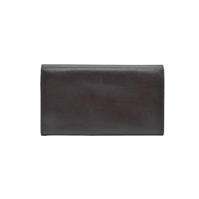 $990 Celine Vintage Bifold Kiss Lock Wallet Brown CONSIGNMENT