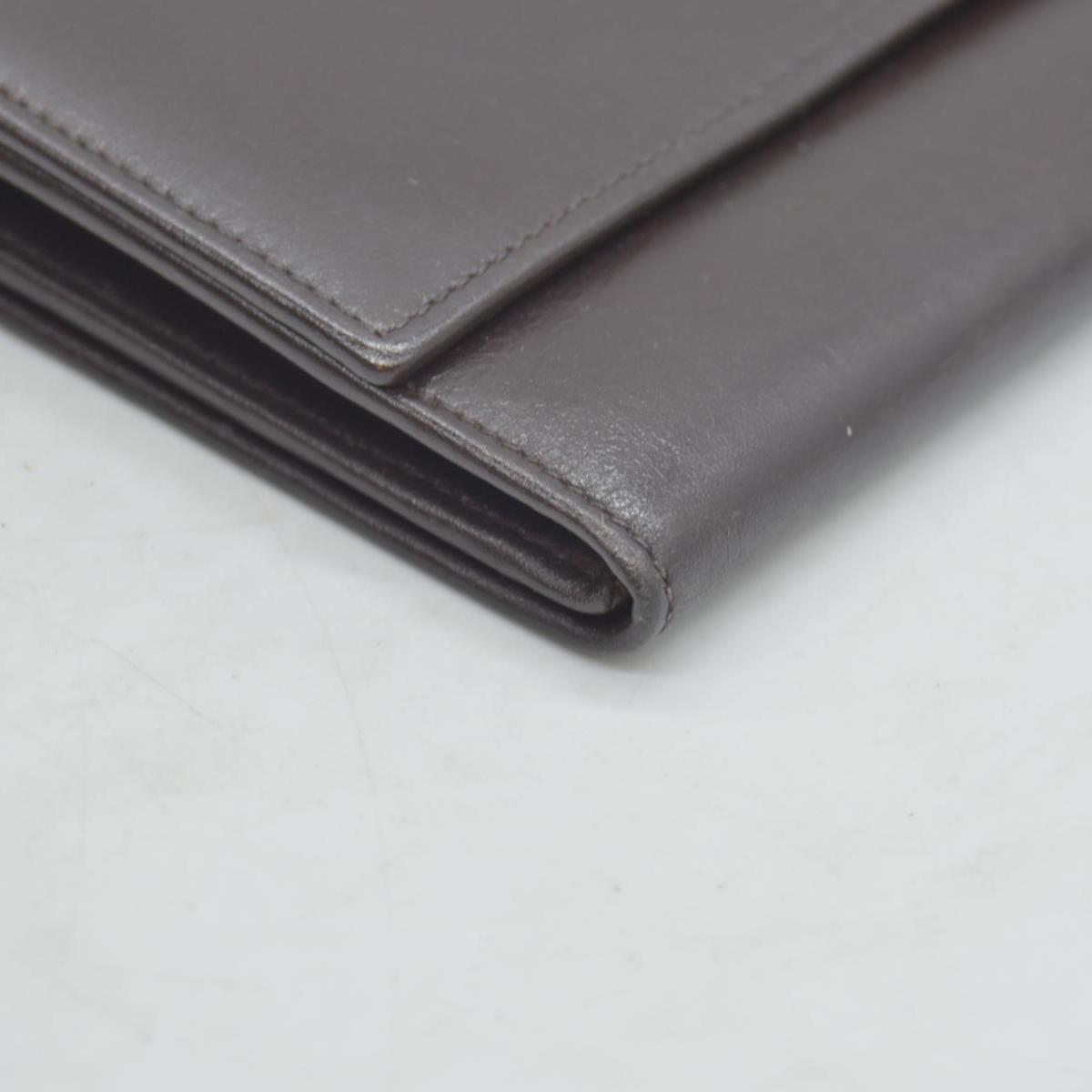 $990 Celine Vintage Bifold Kiss Lock Wallet Brown CONSIGNMENT