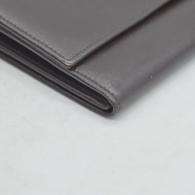 $990 Celine Vintage Bifold Kiss Lock Wallet Brown CONSIGNMENT