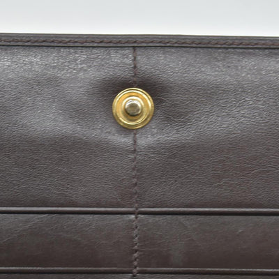 $990 Celine Vintage Bifold Kiss Lock Wallet Brown CONSIGNMENT
