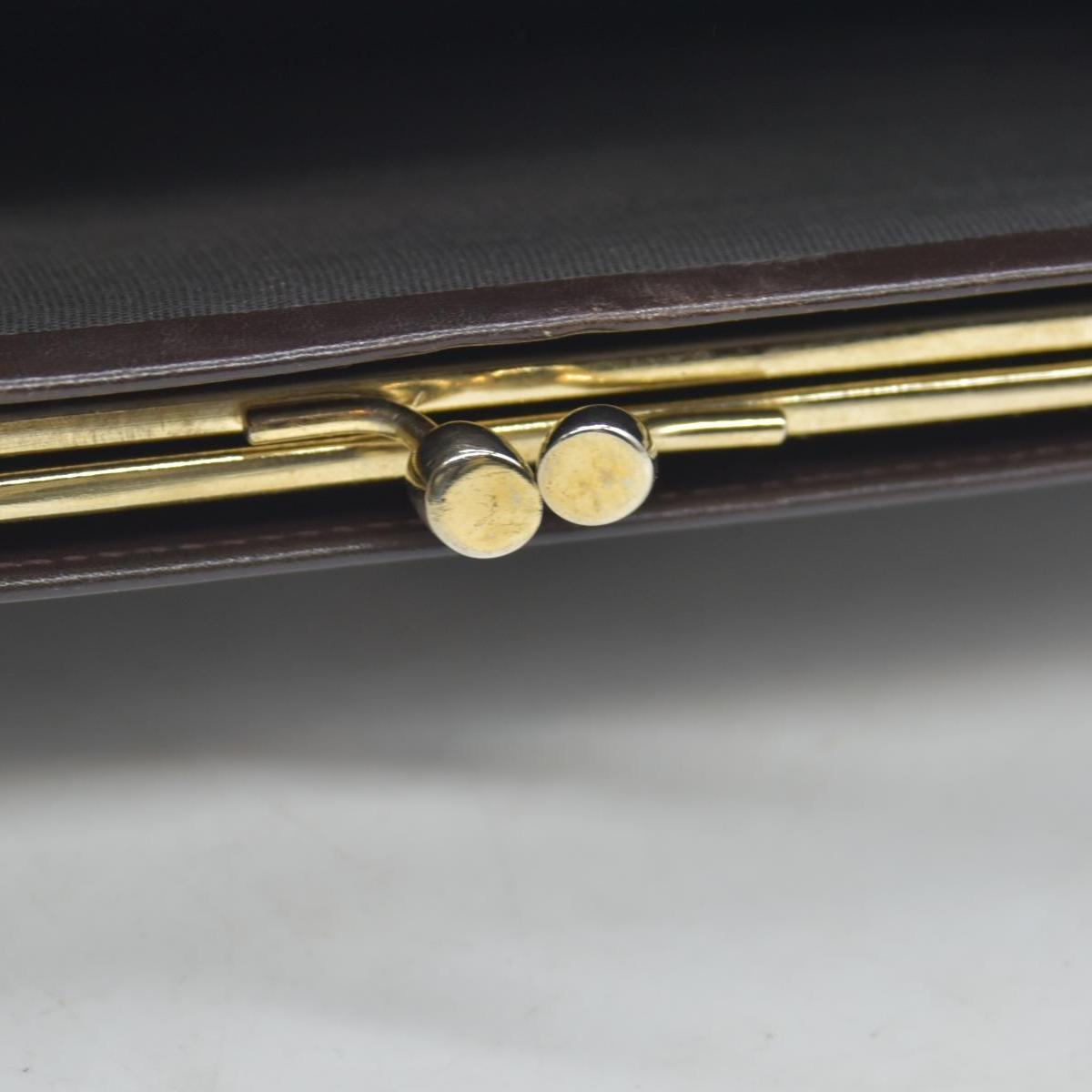 $990 Celine Vintage Bifold Kiss Lock Wallet Brown CONSIGNMENT