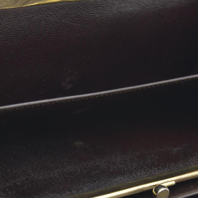$990 Celine Vintage Bifold Kiss Lock Wallet Brown CONSIGNMENT