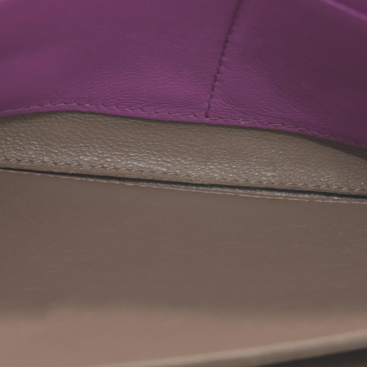 $760 Bottega Veneta Nappa Intrecciato Zip Around Wallet Bicolor Purple Pink CONSIGNMENT