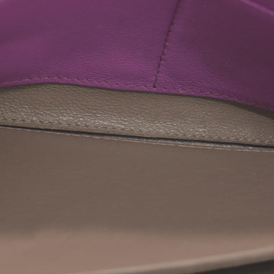 $760 Bottega Veneta Nappa Intrecciato Zip Around Wallet Bicolor Purple Pink CONSIGNMENT