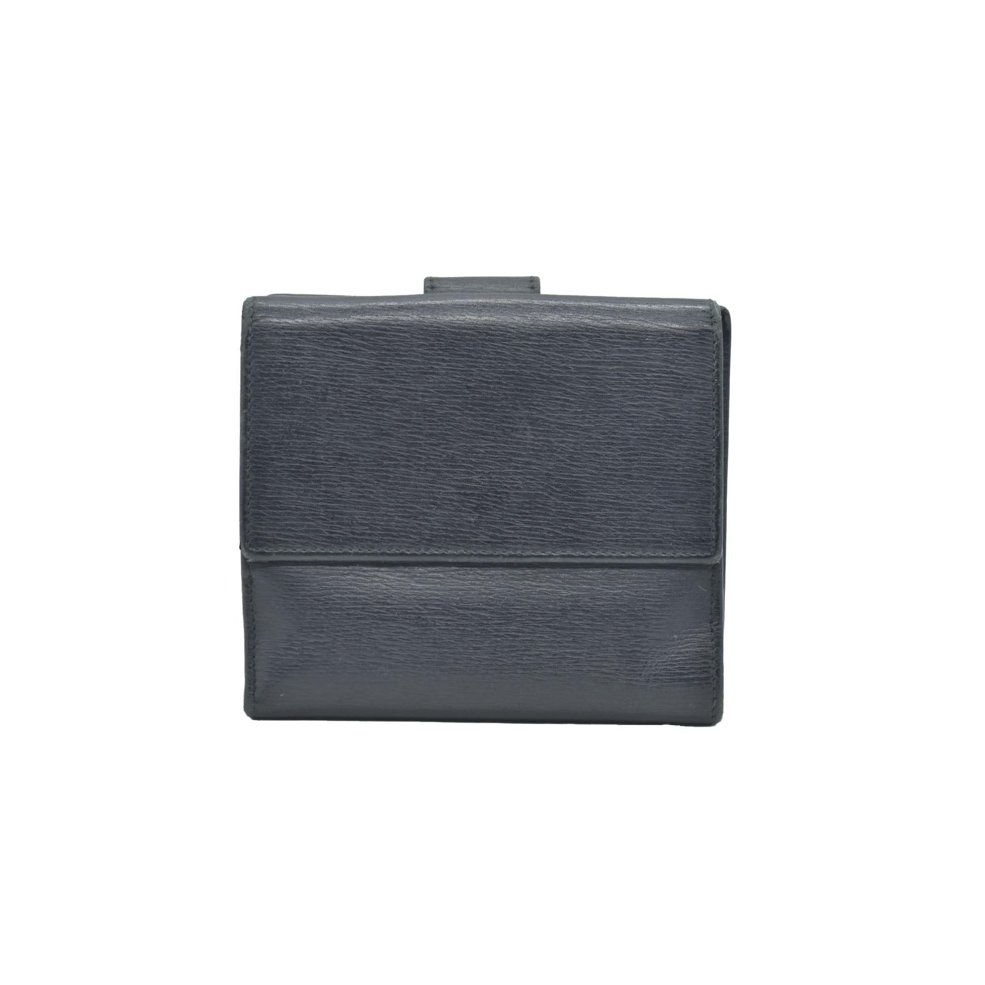 $490 GUCCI Logo Canvas Leather Bifold Wallet Black CONSIGNMENT