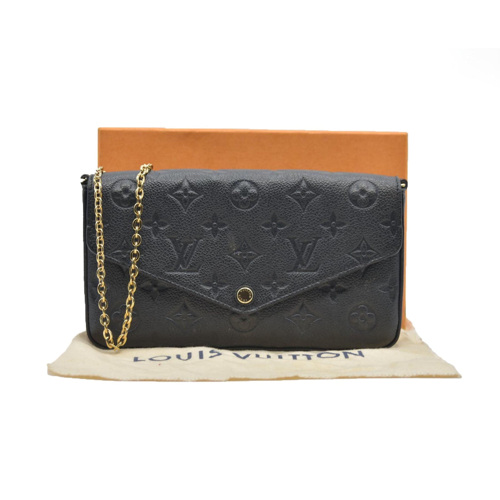 $1720 Louis Vuitton LV Monogram Pochette Félicie Black