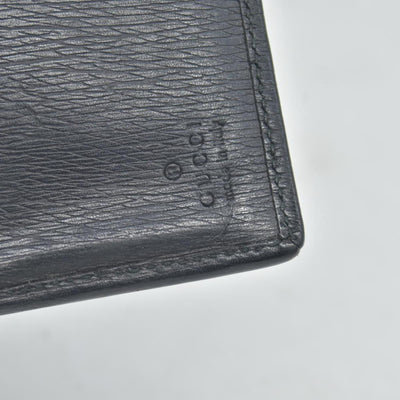 $490 GUCCI Logo Canvas Leather Bifold Wallet Black CONSIGNMENT