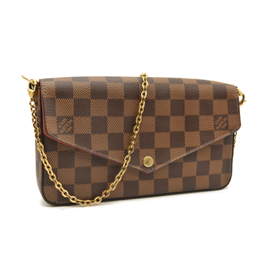 Louis Vuitton  Damier Ebene Pochette Felicie Chain Wallet SF1129