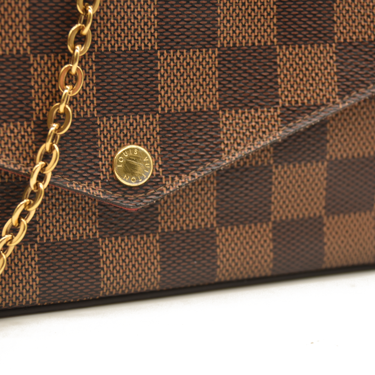 Louis Vuitton  Damier Ebene Pochette Felicie Chain Wallet SF1129