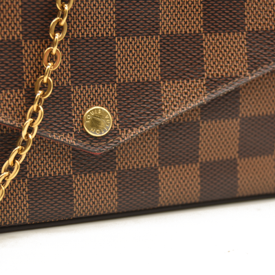 Louis Vuitton  Damier Ebene Pochette Felicie Chain Wallet SF1129