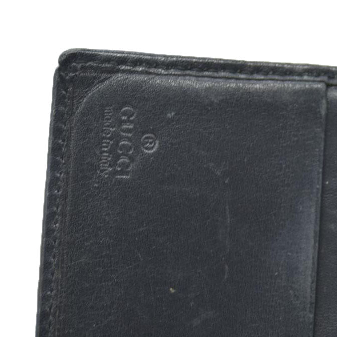 GUCCI GG Logo Canvas Leather Bifold Wallet Black
