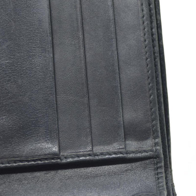 GUCCI GG Logo Canvas Leather Bifold Wallet Black