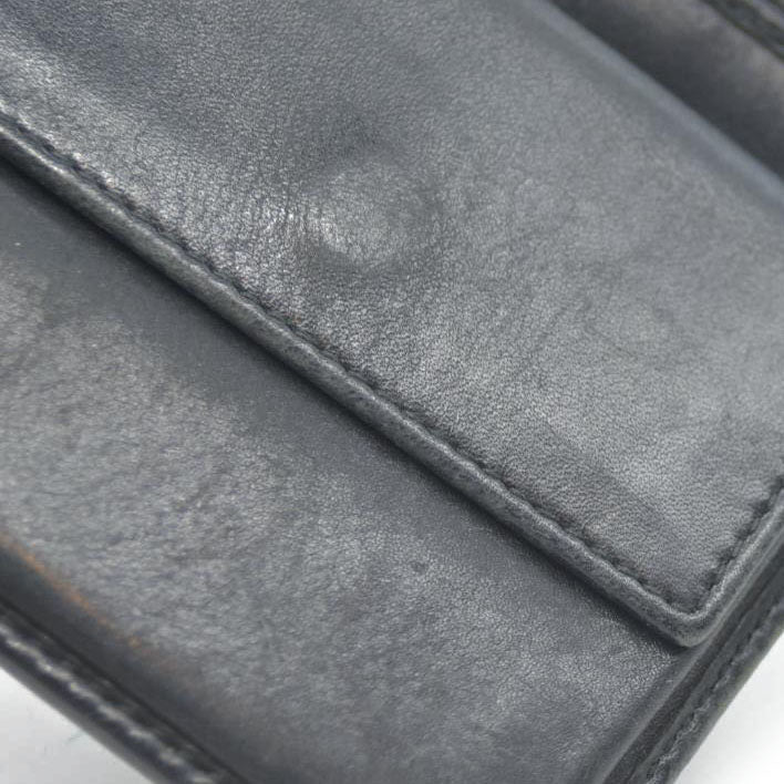 GUCCI GG Logo Canvas Leather Bifold Wallet Black