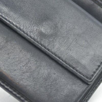 GUCCI GG Logo Canvas Leather Bifold Wallet Black