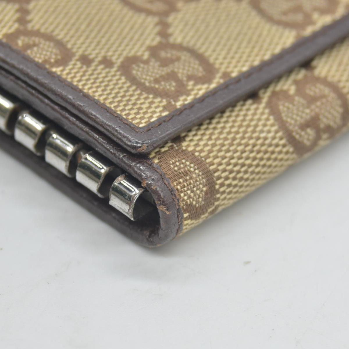 $330 GUCCI Monogram 6 Key Holder Case Dark Brown GG Wallet Canvas Signature Logo CONSIGNMENT