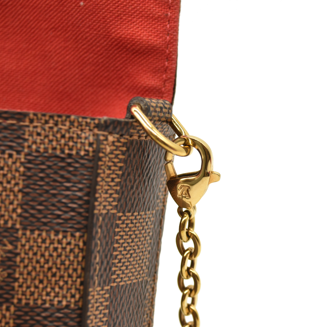 Louis Vuitton  Damier Ebene Pochette Felicie Chain Wallet SF1129