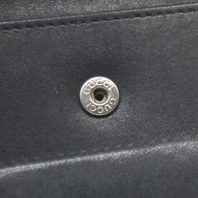 GUCCI GG Logo Canvas Leather Bifold Wallet Black