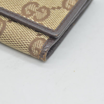 $330 GUCCI Monogram 6 Key Holder Case Dark Brown GG Wallet Canvas Signature Logo CONSIGNMENT
