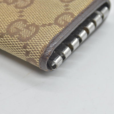 $330 GUCCI Monogram 6 Key Holder Case Dark Brown GG Wallet Canvas Signature Logo CONSIGNMENT