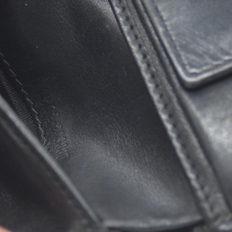 GUCCI GG Logo Canvas Leather Bifold Wallet Black