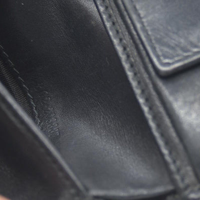 GUCCI GG Logo Canvas Leather Bifold Wallet Black