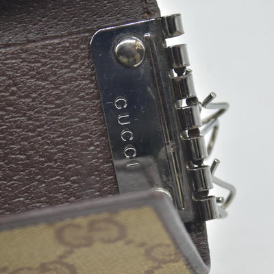 $330 GUCCI Monogram 6 Key Holder Case Dark Brown GG Wallet Canvas Signature Logo CONSIGNMENT
