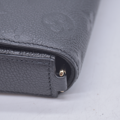 $1770 Louis Vuitton Felicie NM Black Empreinte RFID