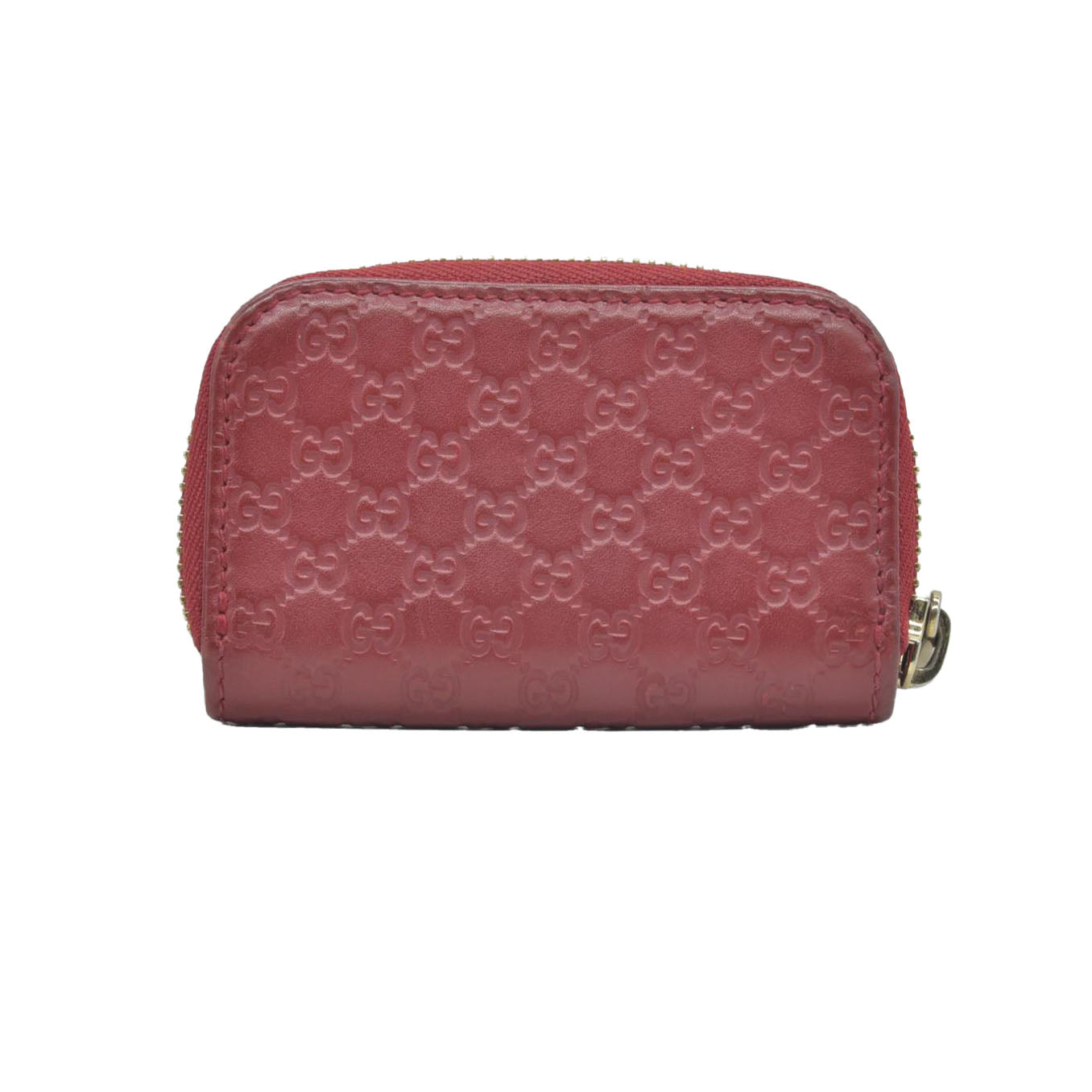 $390 Gucci Microguccissima Zip Around Key Case Red CONSIGNMENT