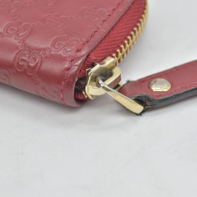 $390 Gucci Microguccissima Zip Around Key Case Red CONSIGNMENT