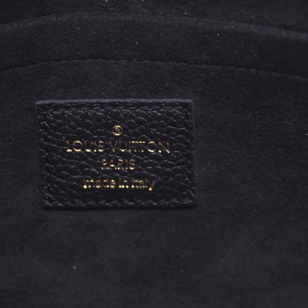 $1770 Louis Vuitton Felicie NM Black Empreinte RFID