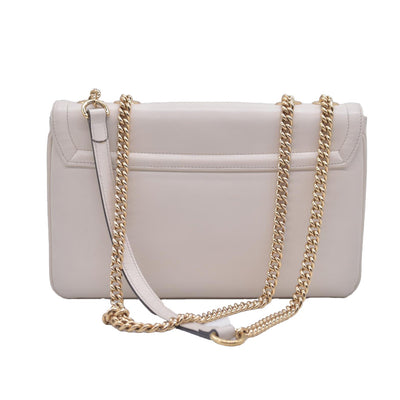 $2980 GUCCI Smooth Calfskin Medium Rajah Shoulder Bag White CONSIGNMENT