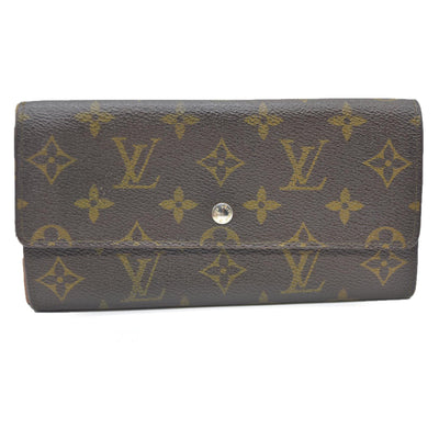 Louis Vuitton Monogram Portefeiulle Sarah Long Bifold Wallet Brown 882AN
