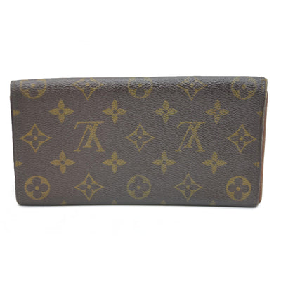 Louis Vuitton Monogram Portefeiulle Sarah Long Bifold Wallet Brown 882AN