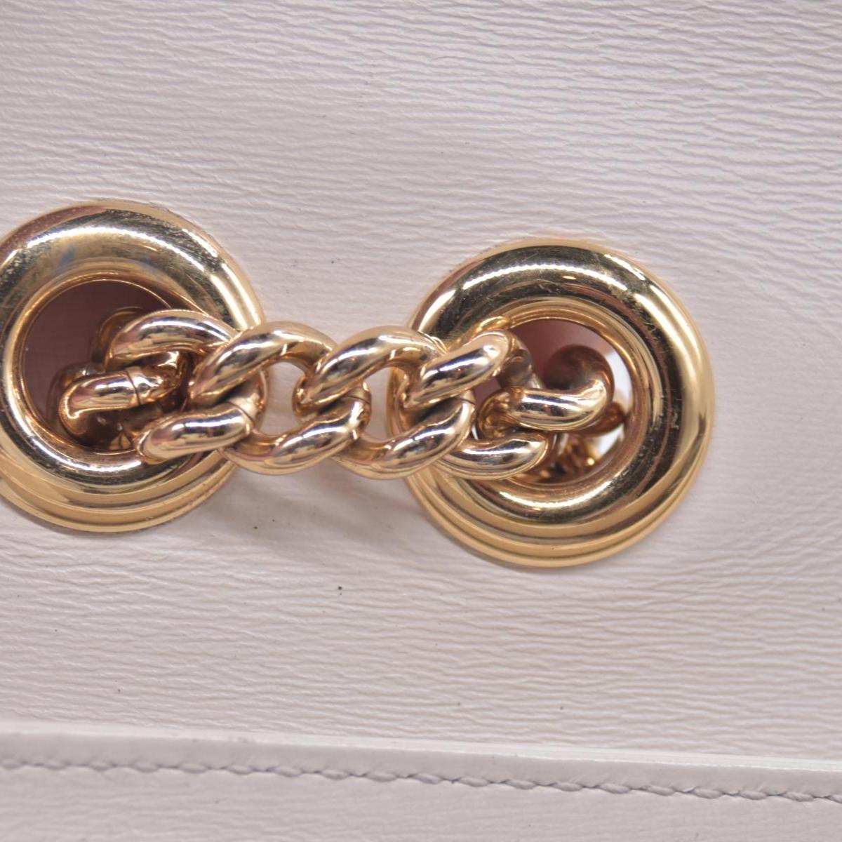 $2980 GUCCI Smooth Calfskin Medium Rajah Shoulder Bag White CONSIGNMENT