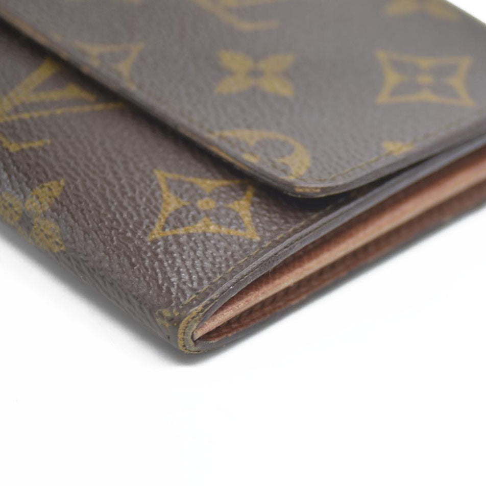 Louis Vuitton Monogram Portefeiulle Sarah Long Bifold Wallet Brown 882AN