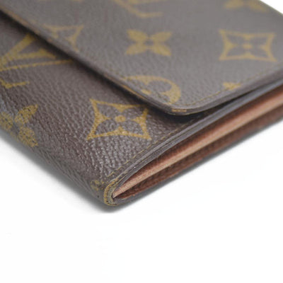 Louis Vuitton Monogram Portefeiulle Sarah Long Bifold Wallet Brown 882AN