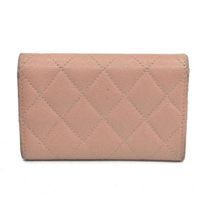 Chanel Quilted CC Flap Card Holder Interlocking CC Logo Trifold Wallet