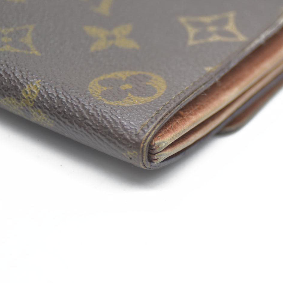 Louis Vuitton Monogram Portefeiulle Sarah Long Bifold Wallet Brown 882AN
