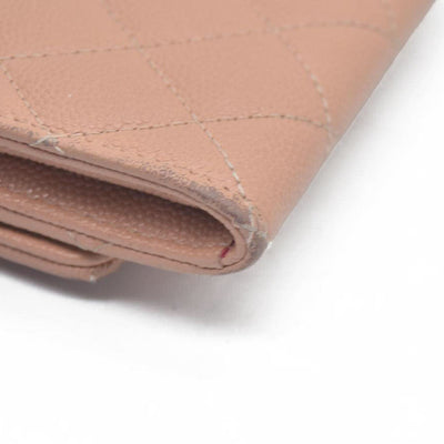 Chanel Quilted CC Flap Card Holder Interlocking CC Logo Trifold Wallet