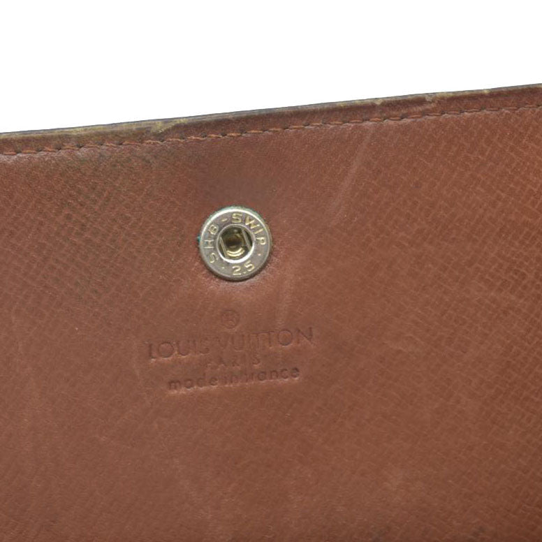 Louis Vuitton Monogram Portefeiulle Sarah Long Bifold Wallet Brown 882AN