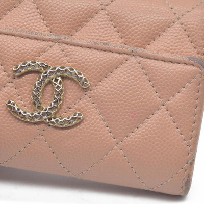 Chanel Quilted CC Flap Card Holder Interlocking CC Logo Trifold Wallet