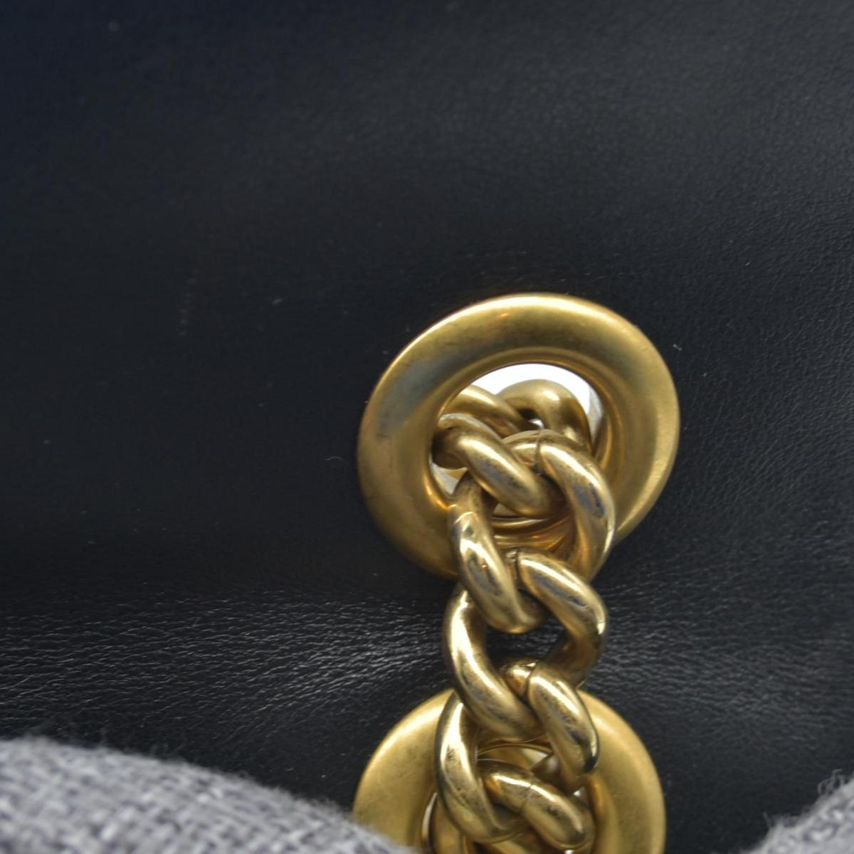 $2600 Gucci Calfskin Matelasse Mini GG Marmont Shoulder Bag Black