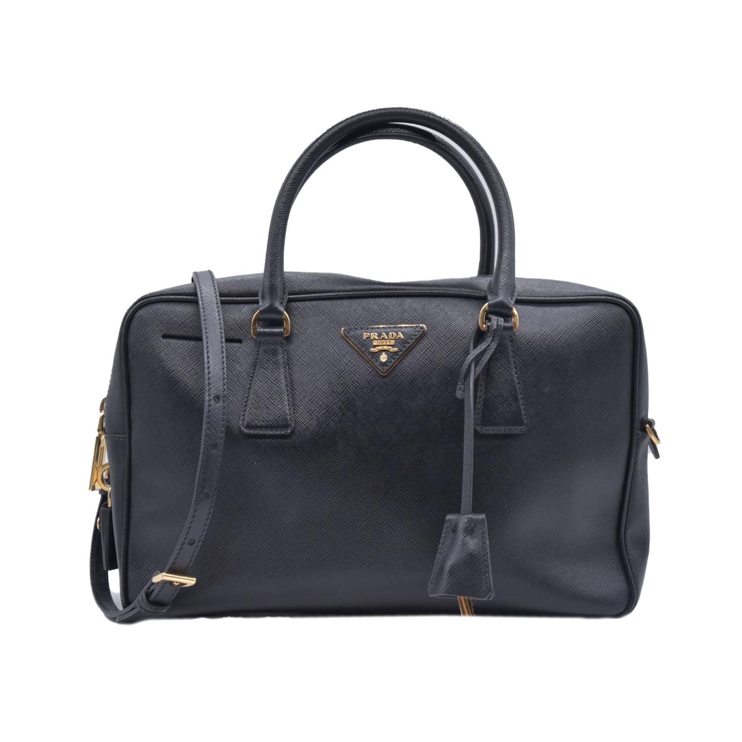 $1195 Prada Bauletto Handbag Saffiano Leather Medium CONSIGNMENT