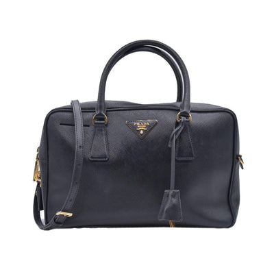 $1195 Prada Bauletto Handbag Saffiano Leather Medium CONSIGNMENT
